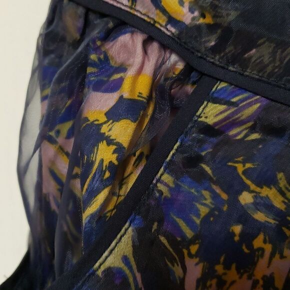 🌹Boho Darling Water Floral Print with sheer black overlay and pockets sz S - Picture 7 of 9